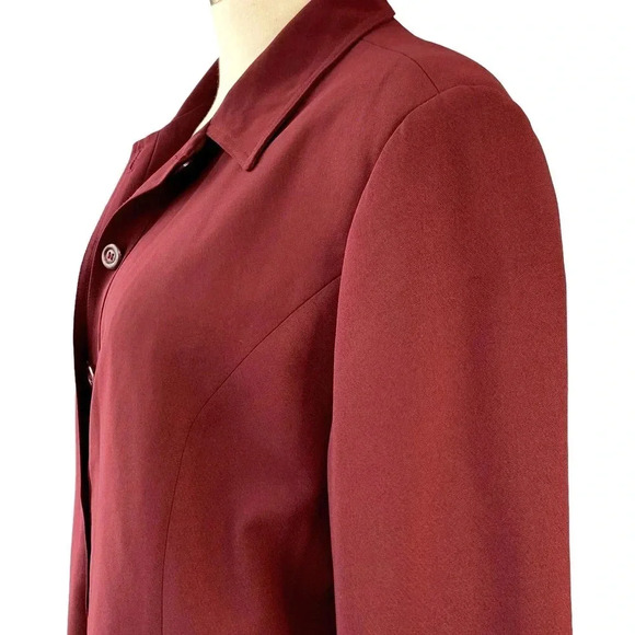 Maggie Barnes Vintage Long Sleeve Button Down Shirt Jacket Size 20W Burgundy - Picture 7 of 16